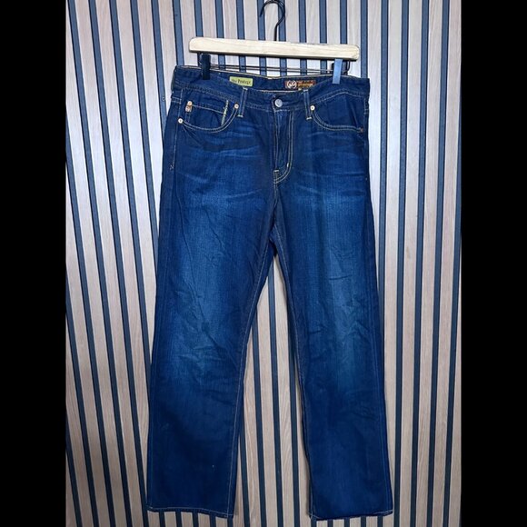 AG Adriano Goldschmied Jeans 33 x 32 Mens Blue The Protégé Straight Dark Wash - Picture 1 of 11